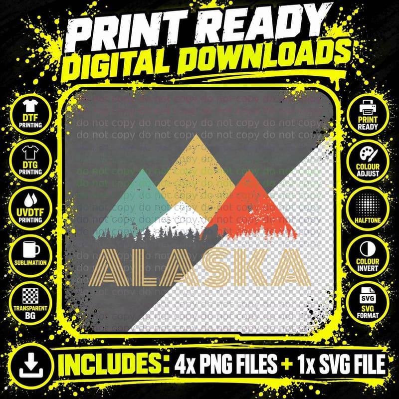 Secret Sasquatch Hidden Retro Alaska Hiding Bigfoot Png SVG Digital Bundle