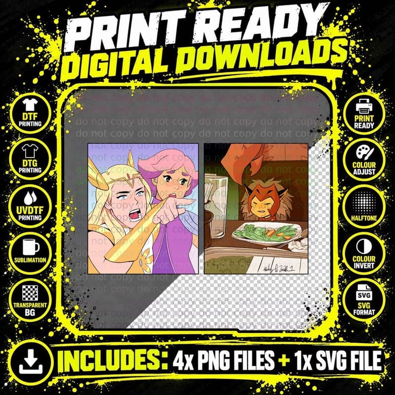 She-Ra and Adora T-Shirt, Retro 80s Cartoon Png SVG Digital Bundle