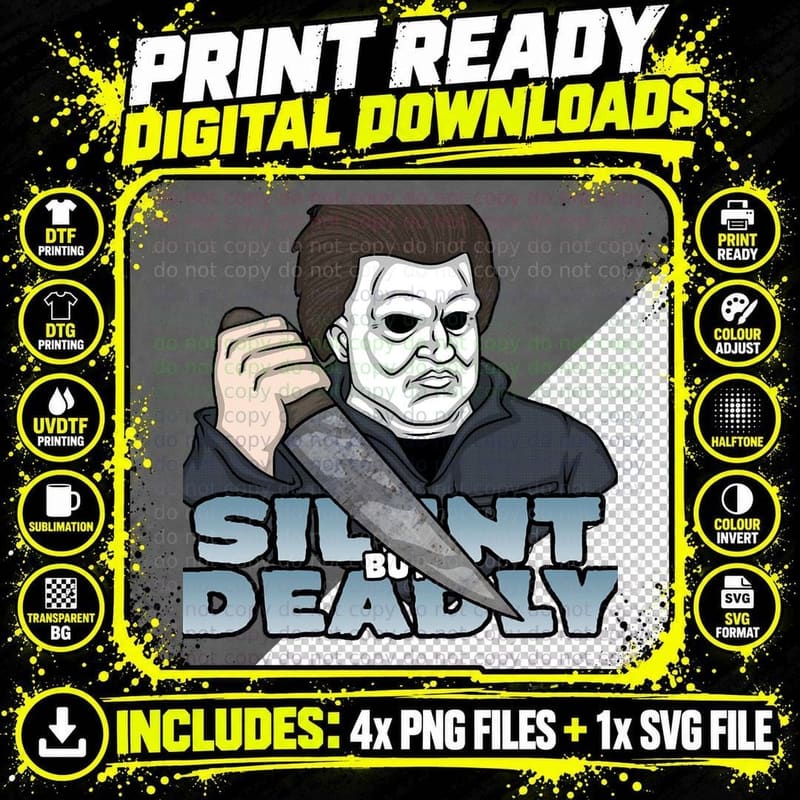 Silent but Deadly Classic T-Shirt Png SVG Digital Bundle