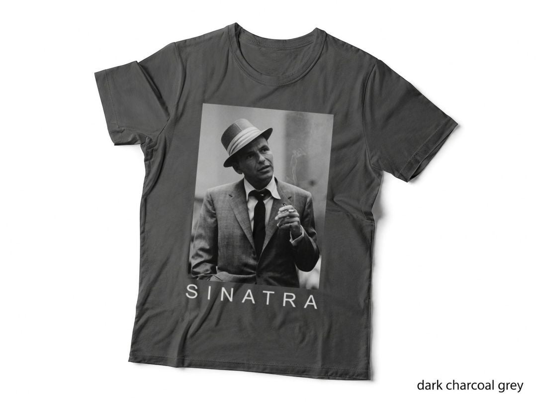 Sinatra Black and White Portrait Vintage T-Shirt, Retro Jazz Icon, Classic Photo