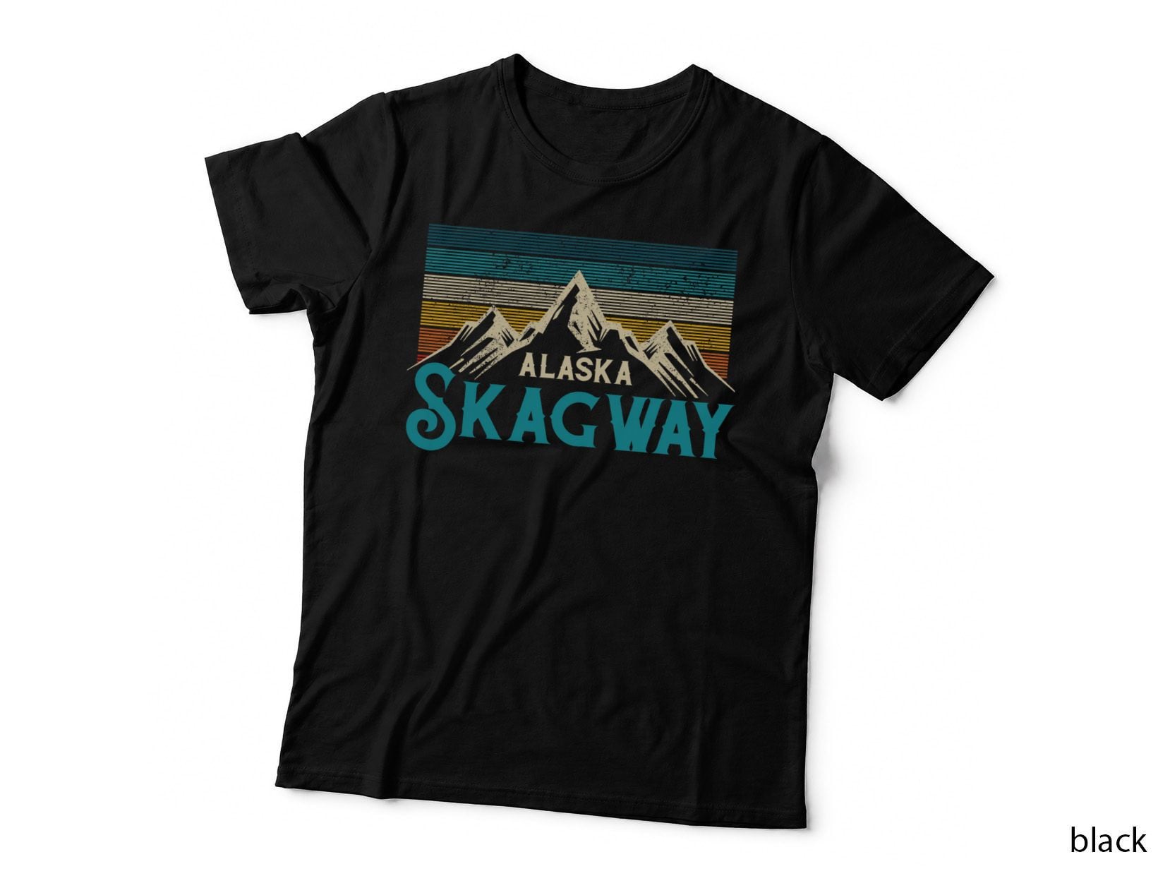 Skagway Alaska Vintage Mountains T-Shirt, Nature Souvenir Gift