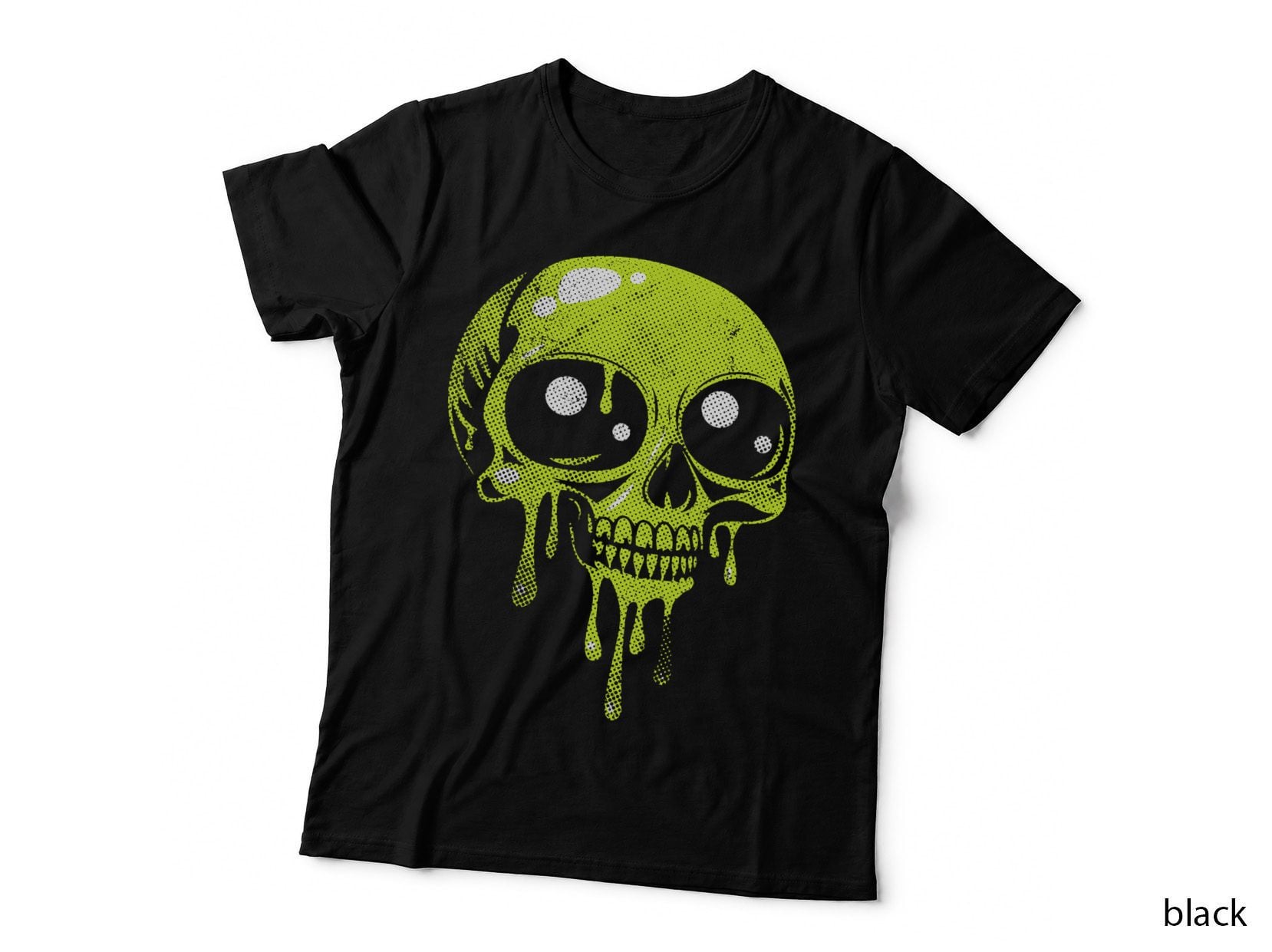 Slimy Slime Skull Distressed Vintage Graphic T-Shirt