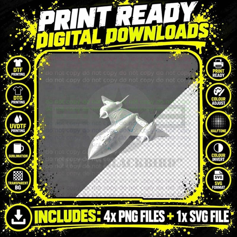 Sr-71 Blackbird Spy Plane T-Shirt, Cold War Air Force Png SVG Digital Bundle