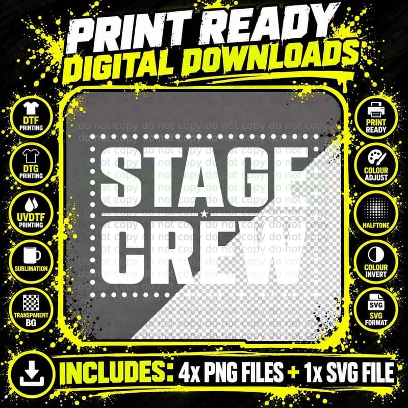 Stage Crew Theatre Tech T-Shirt, Vintage Retro Png SVG Digital Bundle
