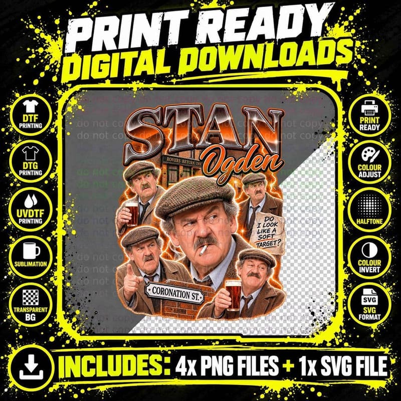 Stan Ogden Coronation Street Corrie British TV Soap Png SVG Digital Bundle