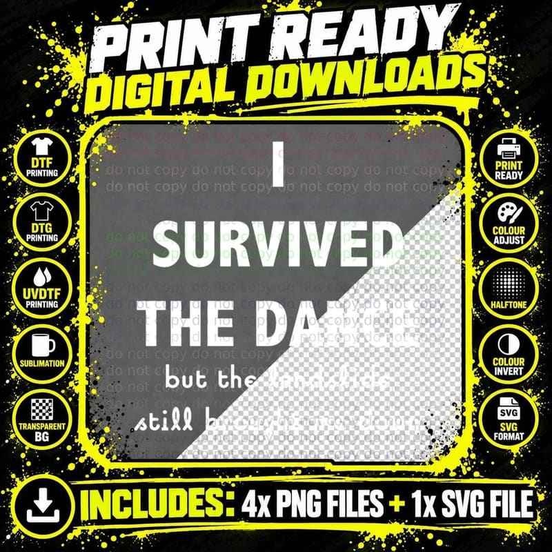 Survived the Dance Landslide T-Shirt Png SVG Digital Bundle