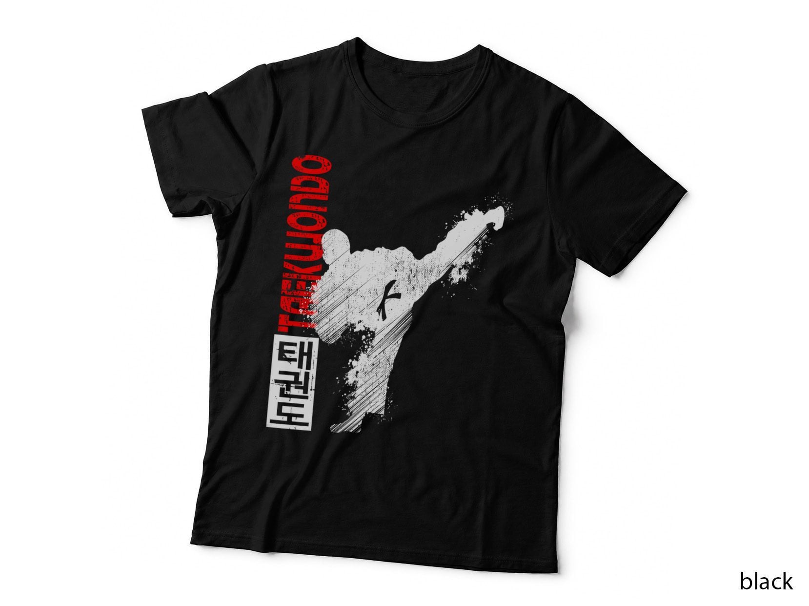Taekwondo Martial Art - Distressed Style Kick T-Shirt