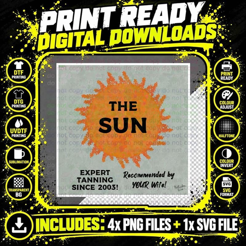 The Sun T-Shirt, Vintage Retro, Patriotic Apparel Png SVG Digital Bundle