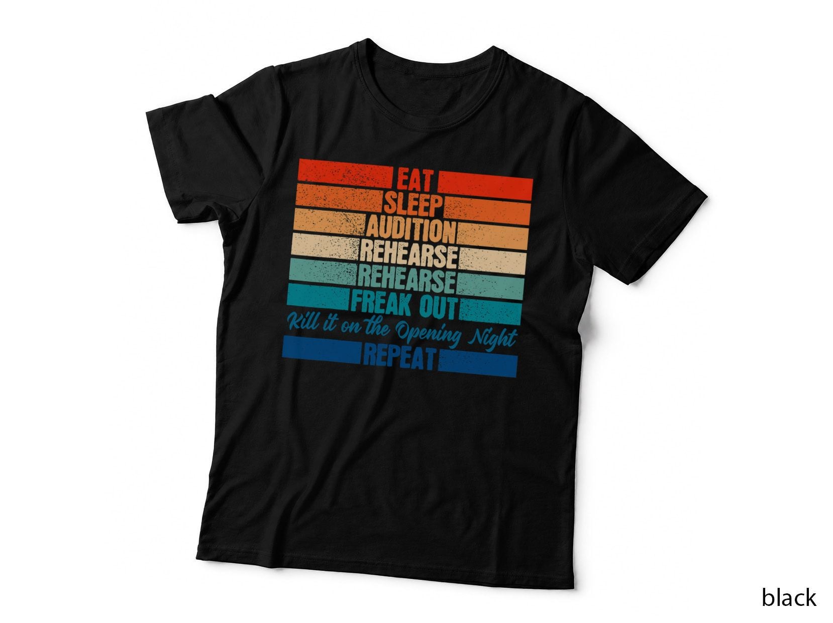 Theatre Audition Rehearsal T-Shirt, Retro Vintage Style, Acting Fan Gift