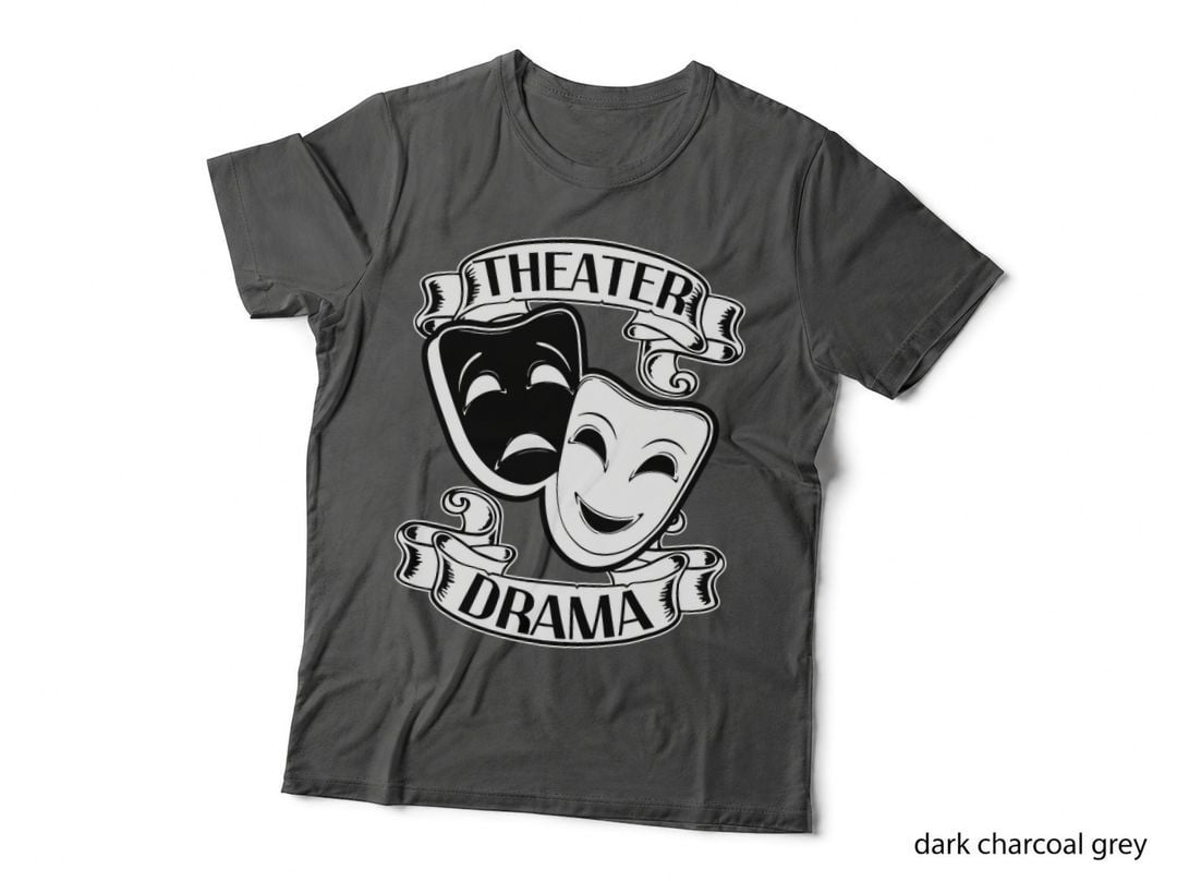 Theatre Drama Masks T-Shirt, Vintage Theater Print, Acting Fan Gift