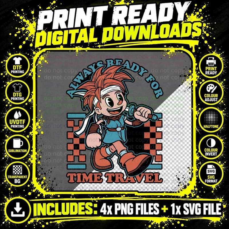 Time Travel Kid T-Shirt, Retro 80s Tee, Gift for Gamers Png SVG Digital Bundle