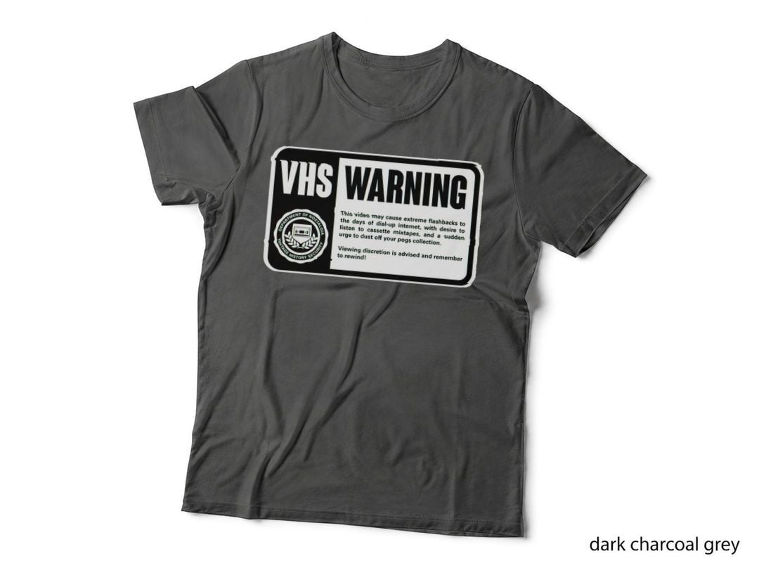 VHS Warning T-Shirt, Nostalgia Tee, Gift for Retro Fans