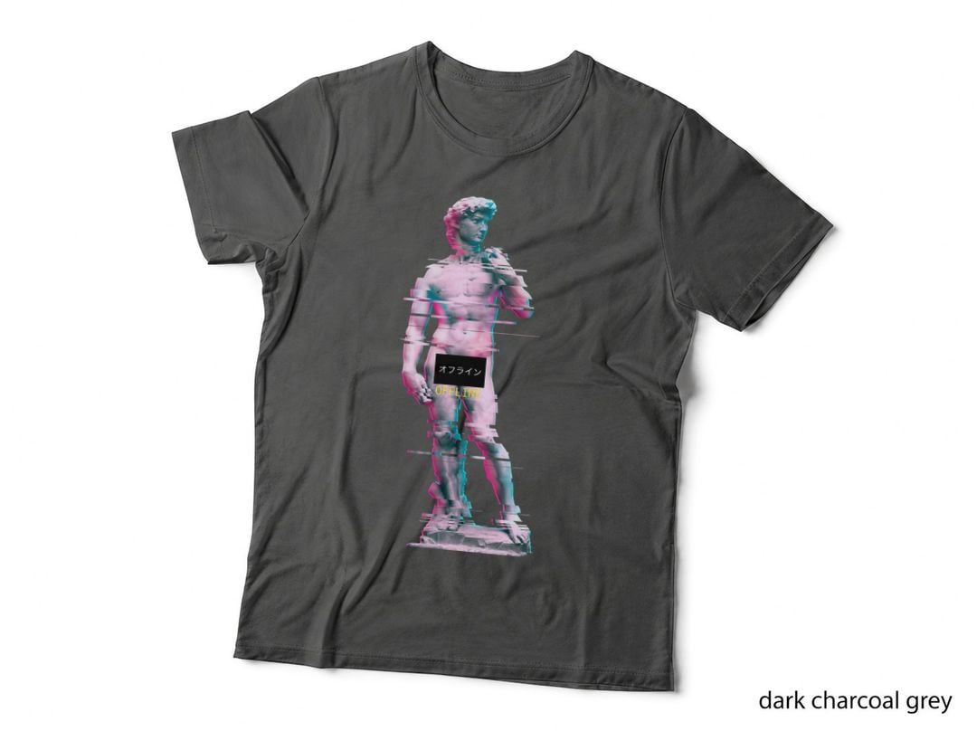 Vaporwave Retro 80s 90s David Statue Glitch Art T-Shirt