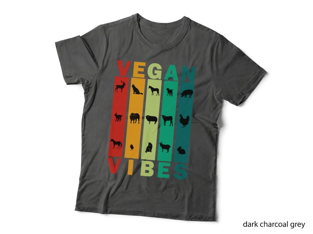 Vegan Vibes Herbivore Vegetarian Retro Vinatge Style T-Shirt