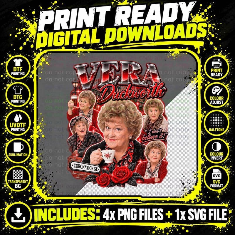 Vera Duckworth Coronation Street Corrie British TV Soap Png SVG Digital Bundle