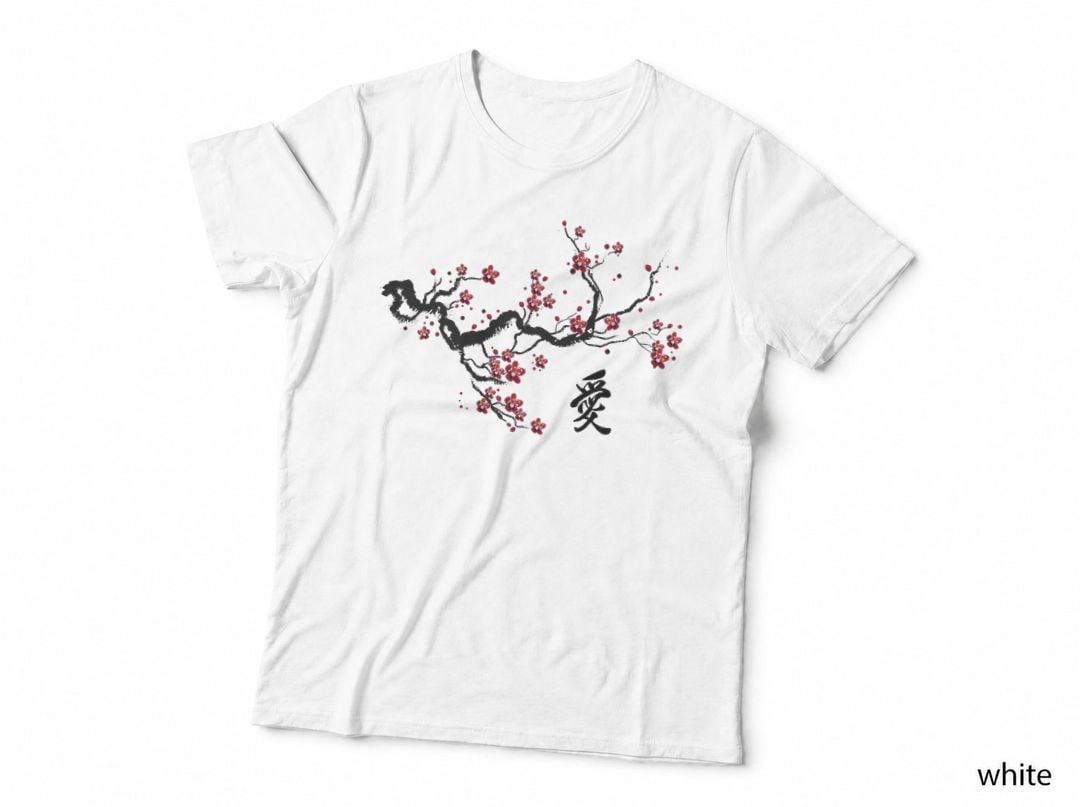 Vintage Cherry Blossom Japanese Culture Graphical Art Gift T-Shirt