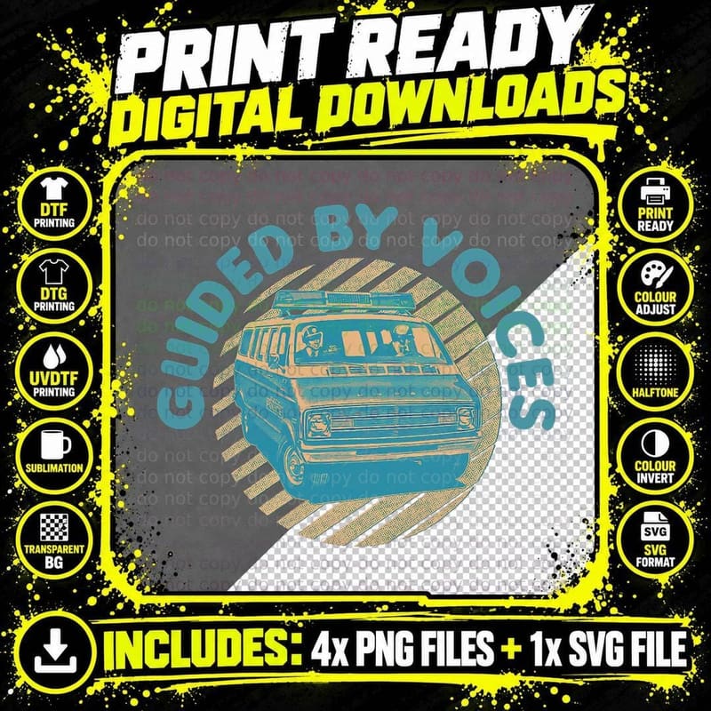 Vintage Guided by Voices Retro Art T-Shirt Png SVG Digital Bundle