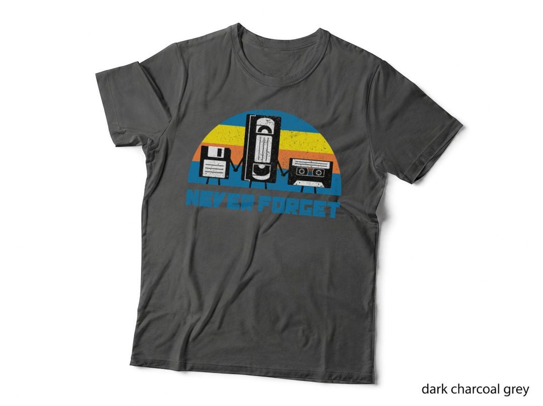 Vintage Never Forget I Audio Video Cassette Disc VHS T-Shirt