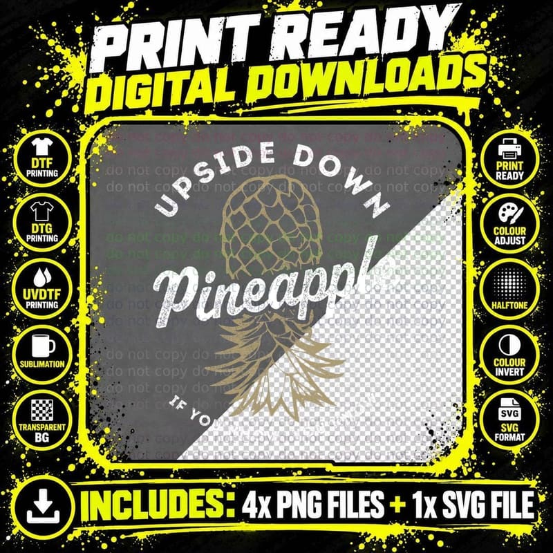 Vintage Sci-Fi Dimension Pineapple Swinger Retro T-Shirt Png SVG Digital Bundle