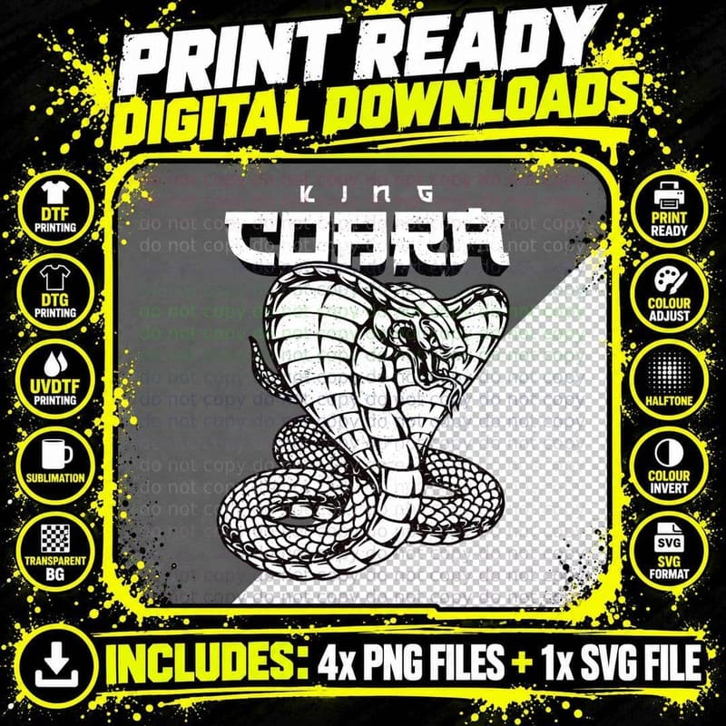 Vintage Snake Japanese Style King Cobra T-Shirt Png SVG Digital Bundle