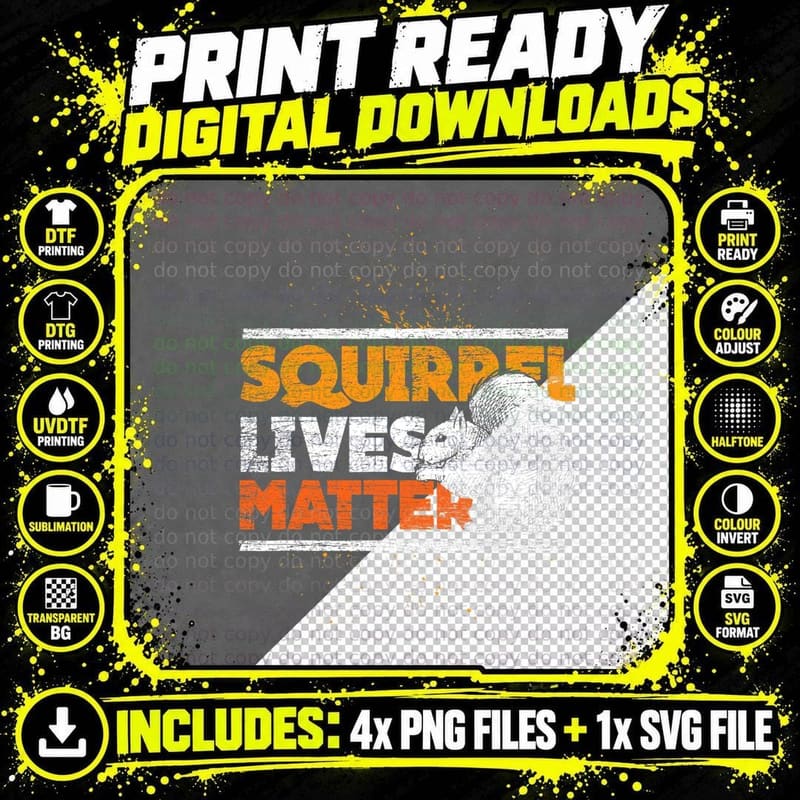 Vintage Squirrel Lives Matter T-Shirt Png SVG Digital Bundle