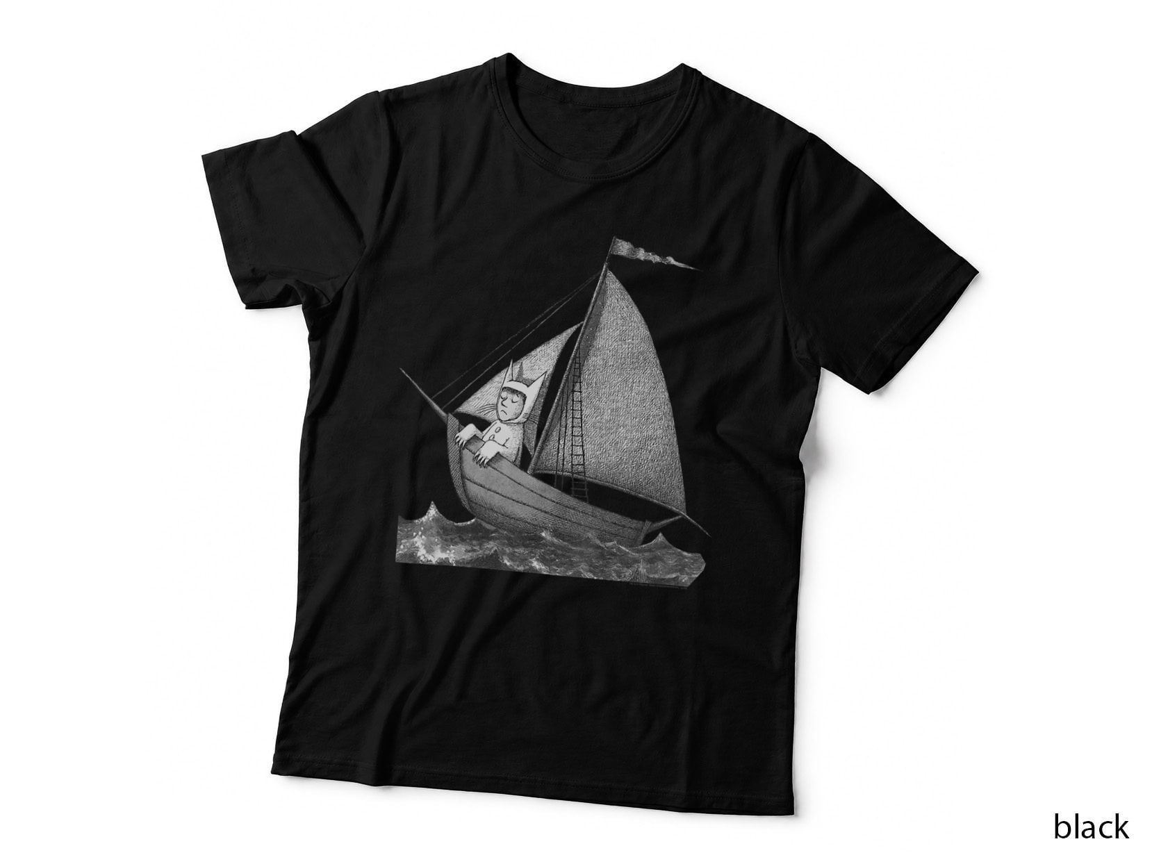 Where the Wild Things Are Sailing on a Boat T-Shirt, Vintage Retro
