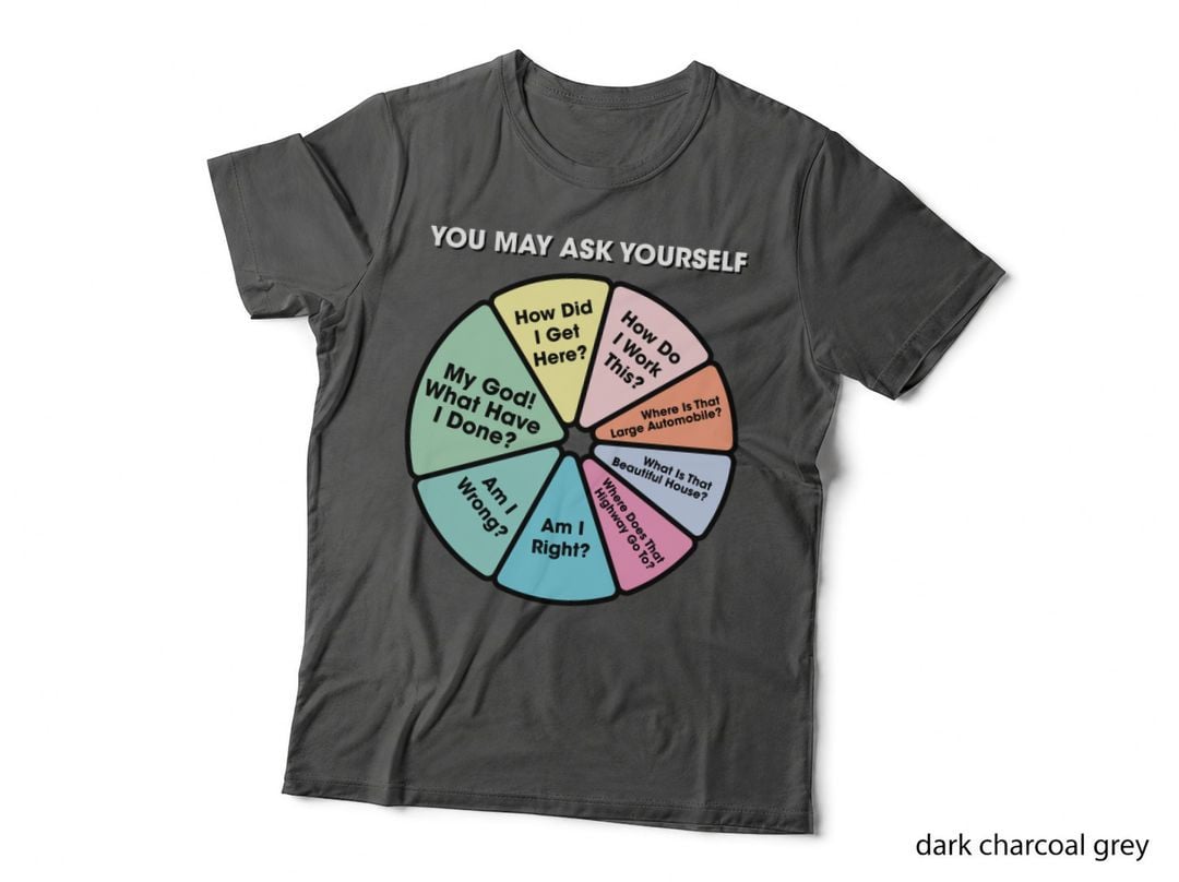 80's Music Retro Lyrics - You May Ask Yourself Pie Chart Classic T-Shirt