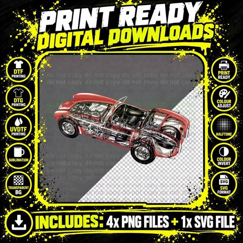 AC Cobra Classic T-Shirt Png SVG Digital Bundle