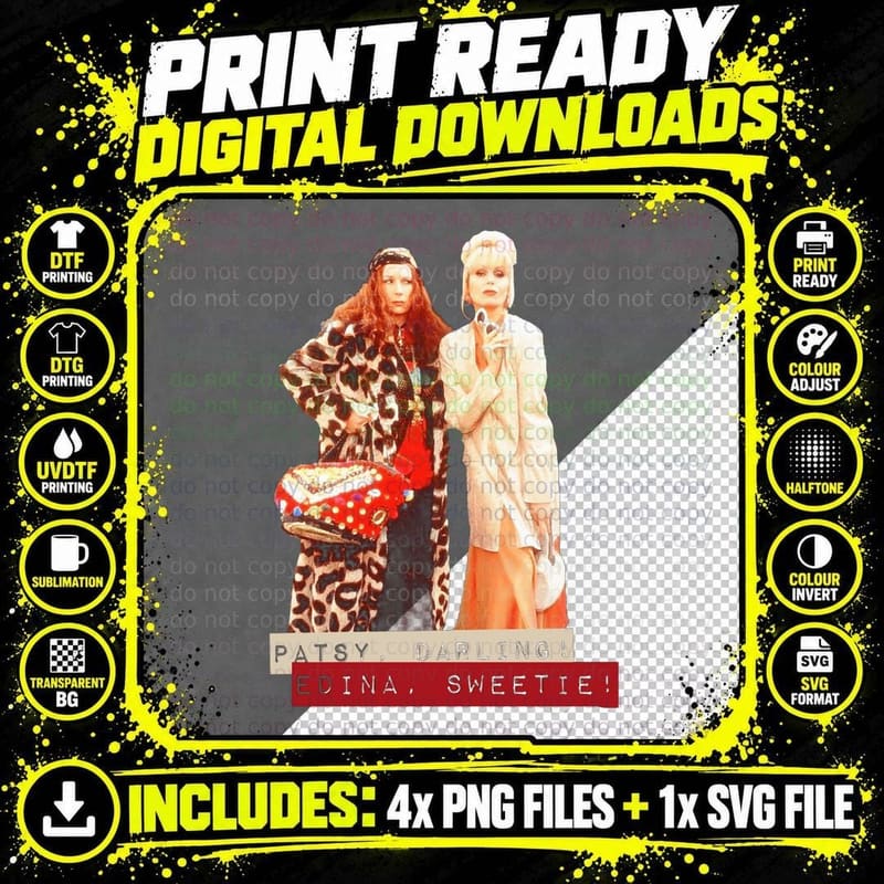 Ab Fab T - Trending Vintage Retro Essential T-Shirt Png SVG Digital Bundle