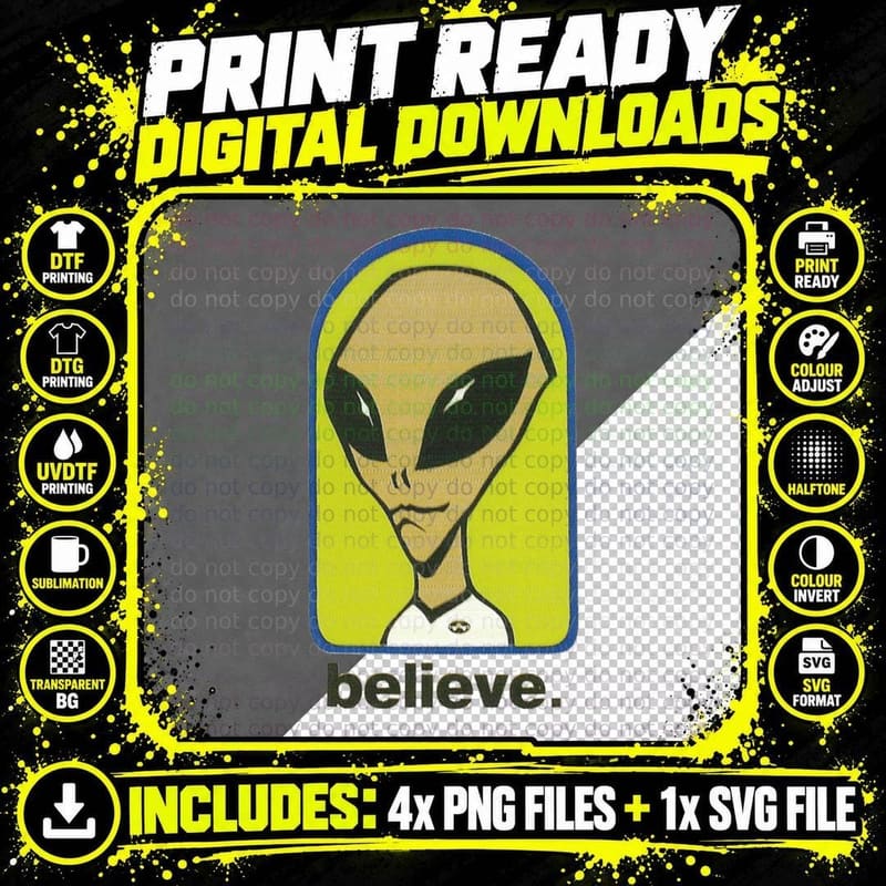 Alien Workshop, Retro Skateboard T Design Classic T-Shirt Png SVG Digital Bundle