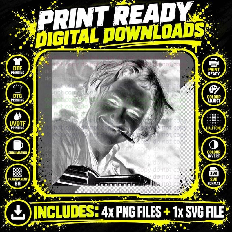 Also Heath Ledger Classic T-Shirt Png SVG Digital Bundle