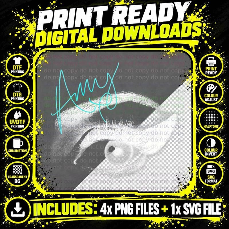 Amy Winehouse Classic T-Shirt Png SVG Digital Bundle
