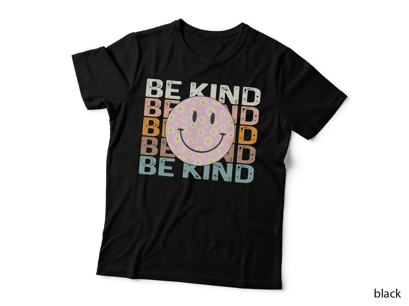Be Kind Vintage Retro Cute Smile Face Orange Unity Day Kids T-Shirt