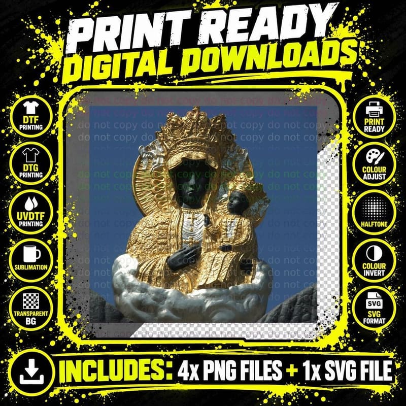 Black Madonna Classic T-Shirt Png SVG Digital Bundle