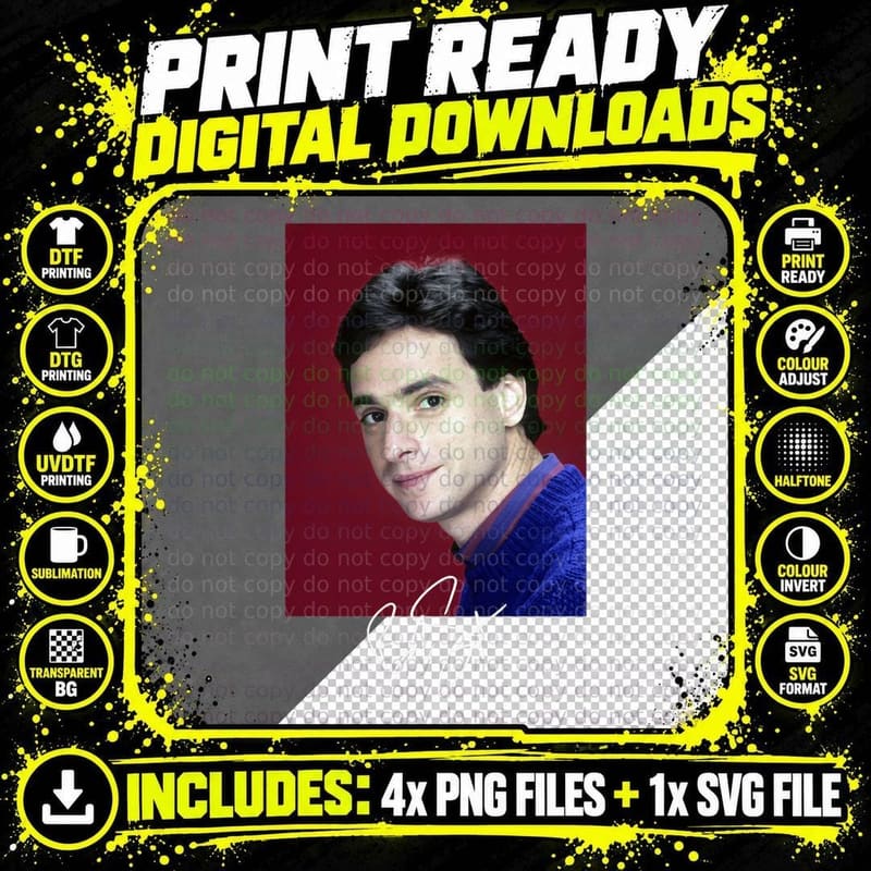 Bob Saget Tribute T-Shirt, Full House Fan Art Png SVG Digital Bundle