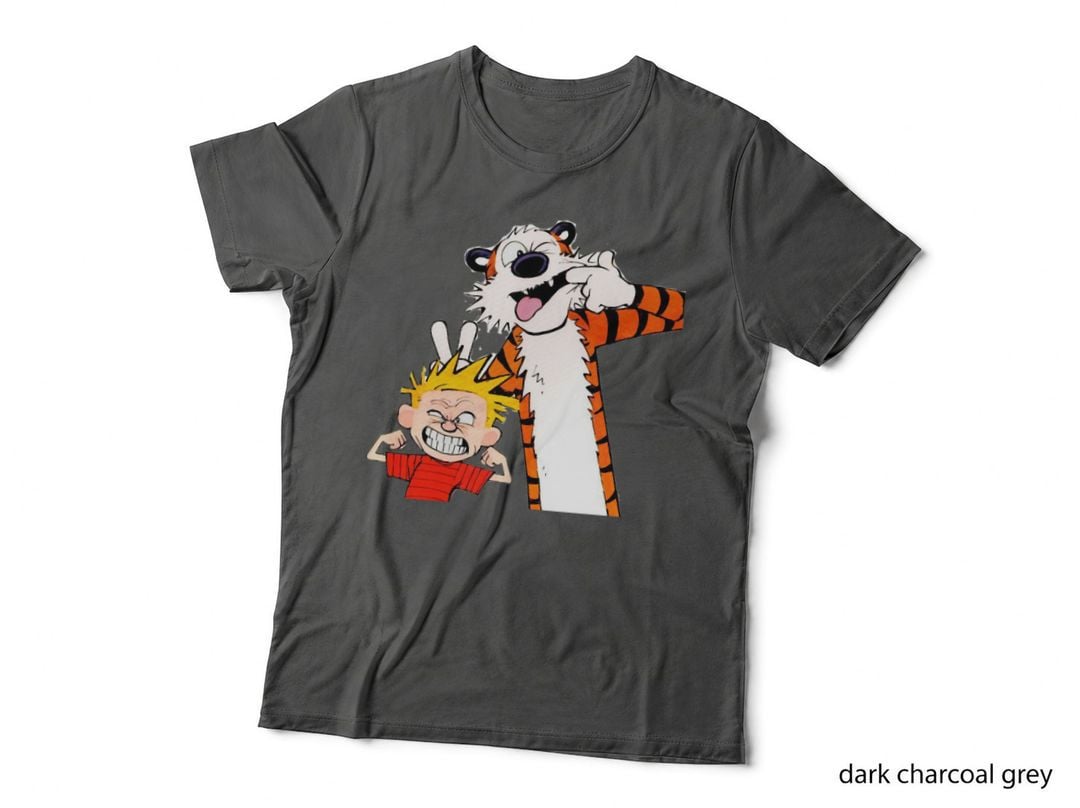 Calvin and Hobbes T-Shirt, Classic Cartoon Print, Nostalgic Apparel