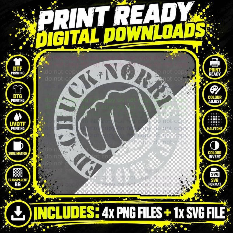 Chuck Norris Approved Classic T-Shirt Png SVG Digital Bundle