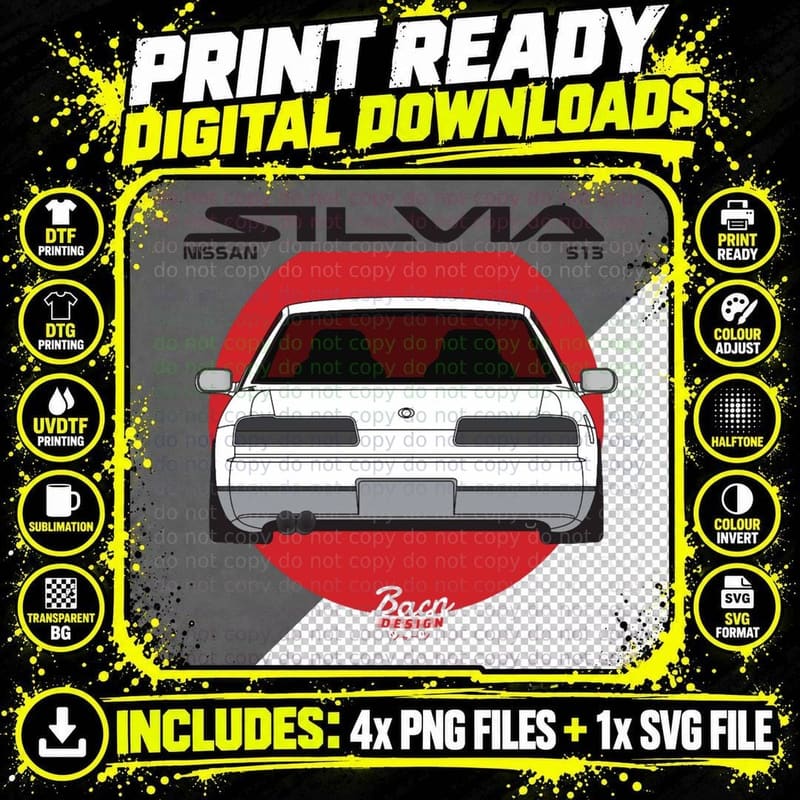 Classic Oldschool S13 Mashup T-Shirt Png SVG Digital Bundle