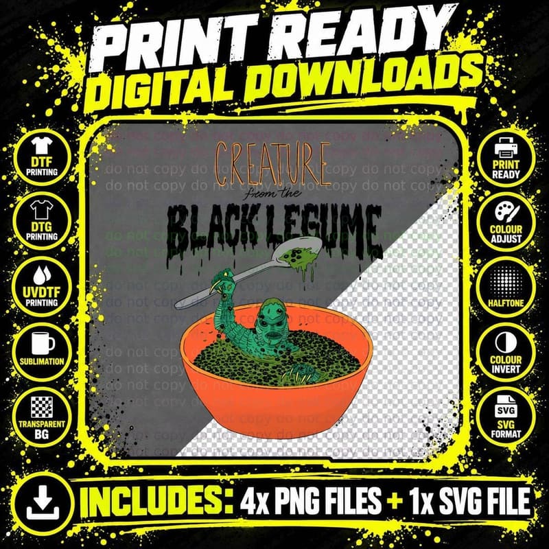 Creature from the Black Legume Classic T-Shirt Png SVG Digital Bundle