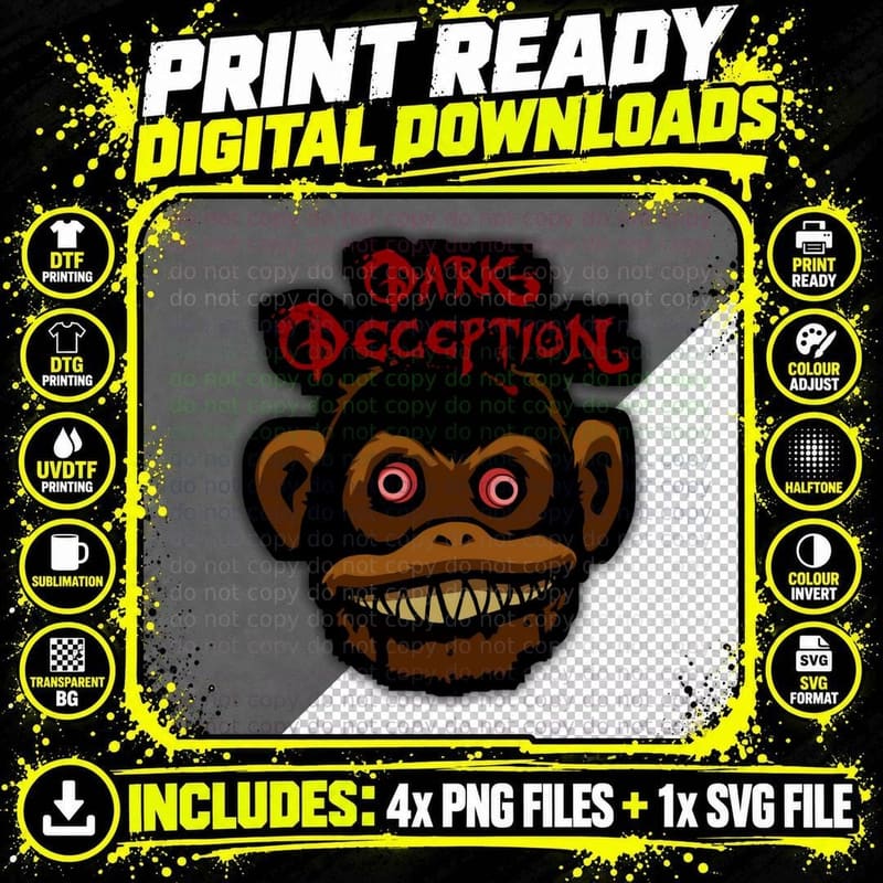 DARK Deception Murder Monkey Classic T-Shirt Png SVG Digital Bundle