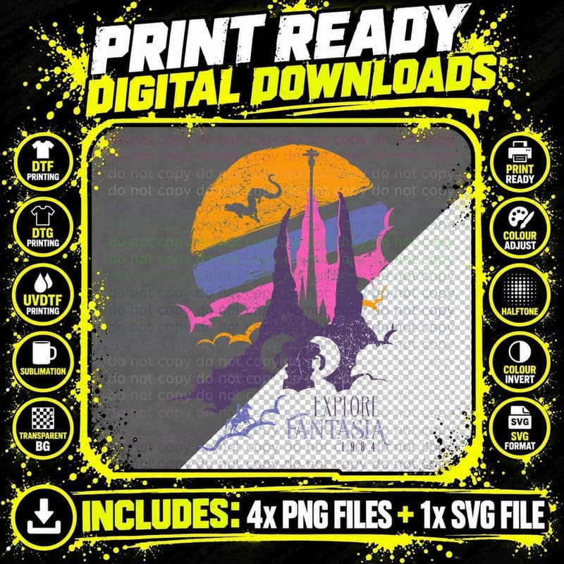 Explore Fantasia T-Shirt Png SVG Digital Bundle