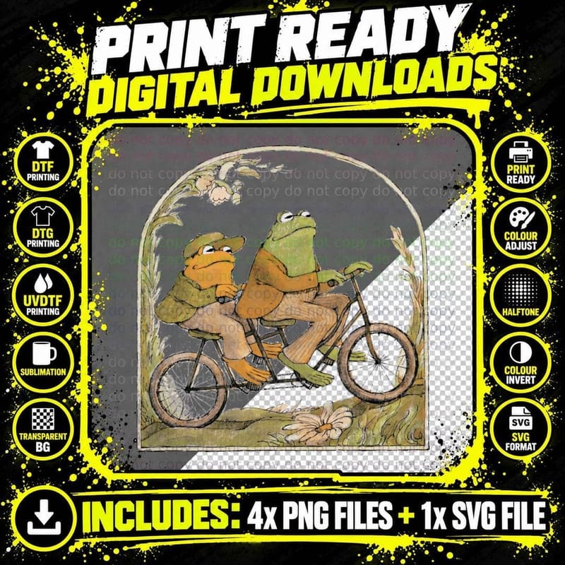 Frog and Toad Classic T-Shirt Png SVG Digital Bundle