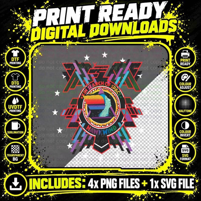 Hawkwind - in Search of Space Classic T-Shirt Png SVG Digital Bundle