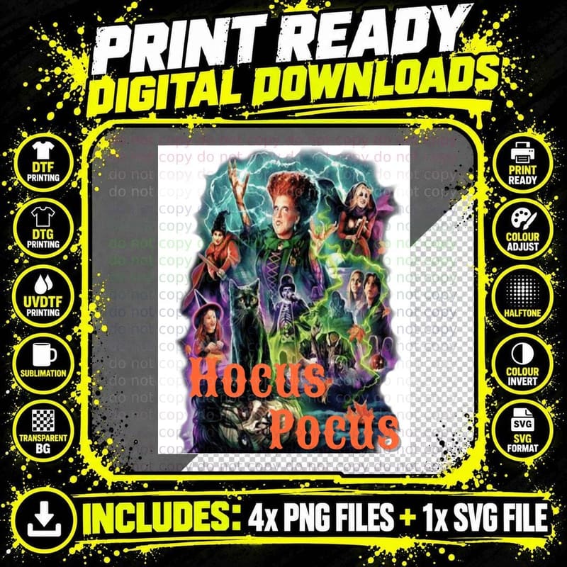 Hocus Pocus Classic T-Shirt Png SVG Digital Bundle