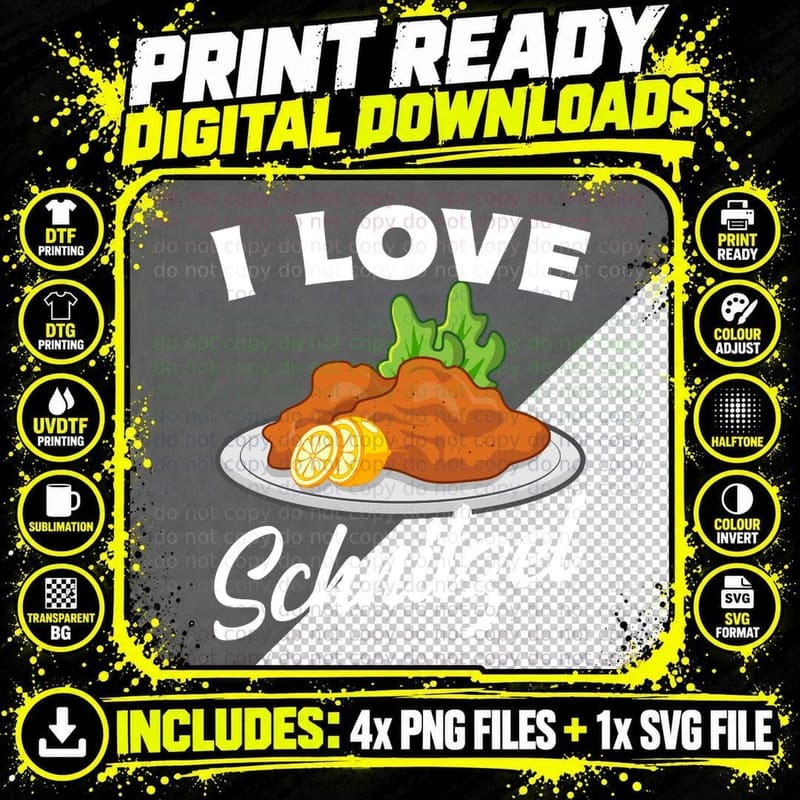 I Love Schnitzel Classic T-Shirt Png SVG Digital Bundle