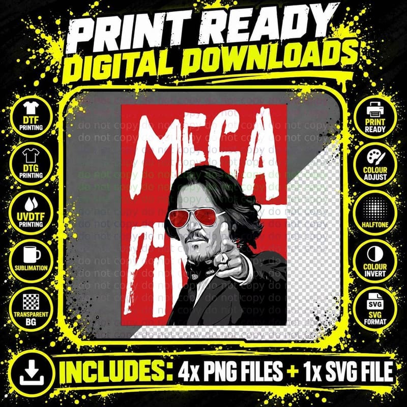 Johnny Depp Win Classic T-Shirt Png SVG Digital Bundle