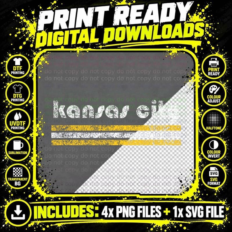 Kansas City Missouri Retro Vintage Weathered Throwback Png SVG Digital Bundle