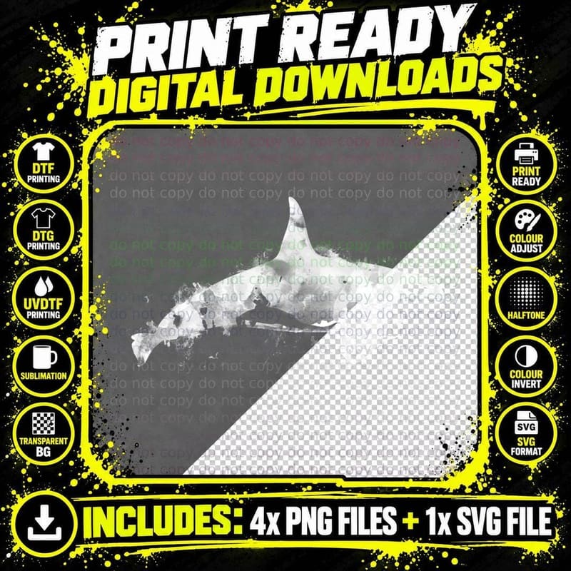 Killer Whale Classic T-Shirt Png SVG Digital Bundle