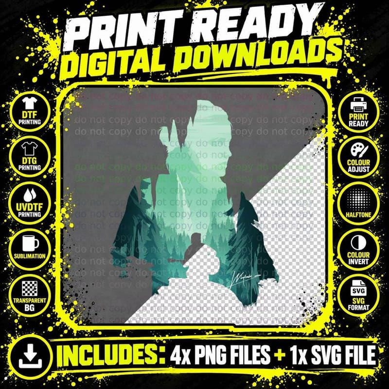 Last of Us Part 2 Joel and Ellie Classic T-Shirt Png SVG Digital Bundle