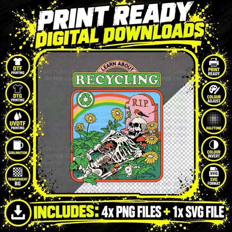 Learn About Recycling Classic T-Shirt Png SVG Digital Bundle